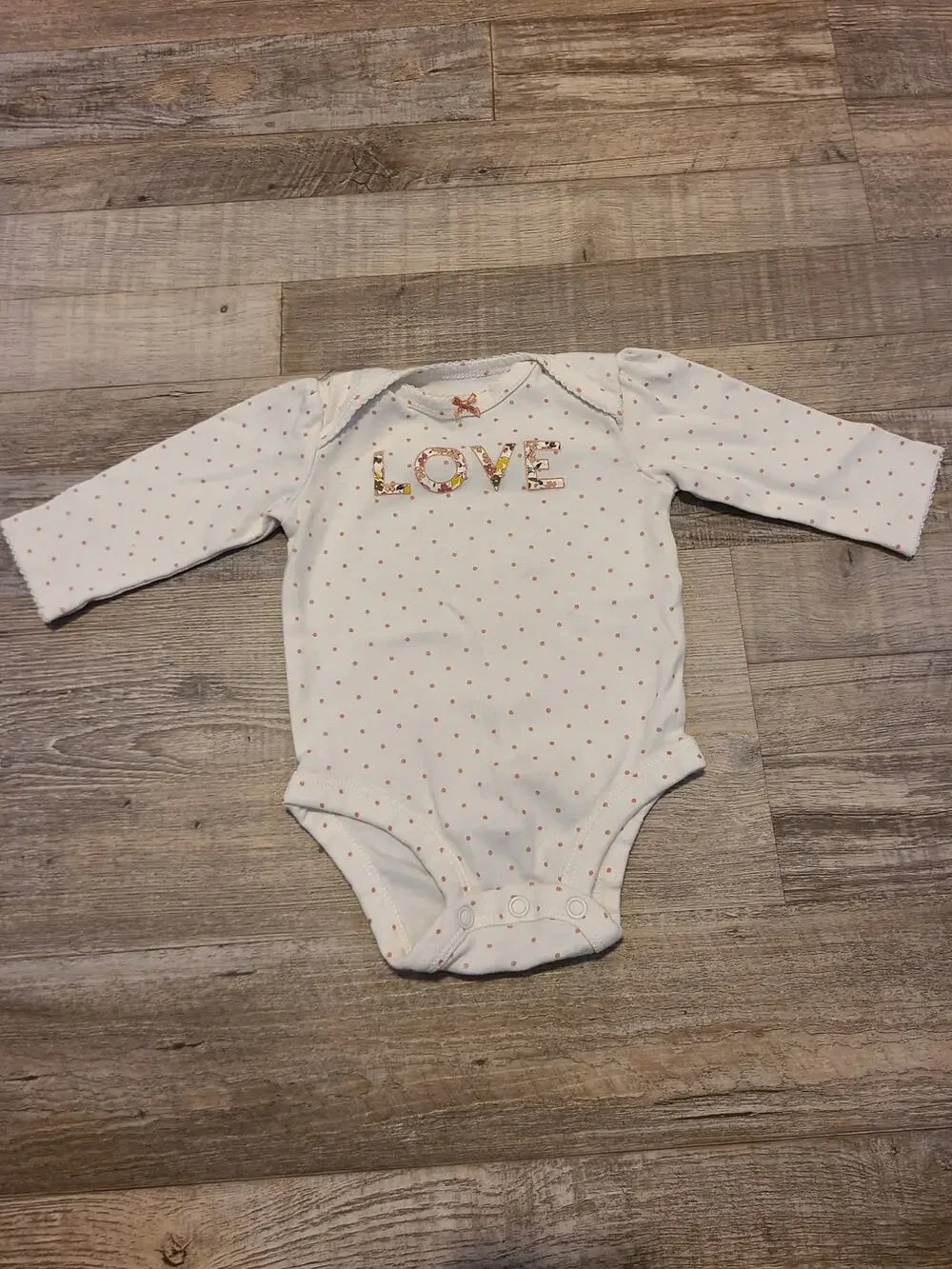 Carter's 3 months polka dot and floral long sleeve onesie